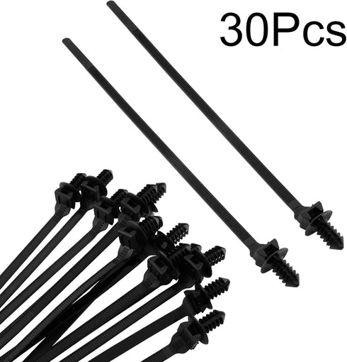 30Pcs Black Nylon Cable Zip Ties, 8-1/4'' Length Heavy Duty Zip Fastener Cable Clips for Household Electronic Auto
