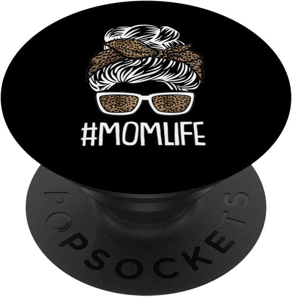 Mom-Life Mothers-Day Leopard Print Mama Mommy PopSockets Swappable PopGrip