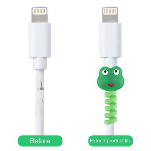 ASTARON 20 Pcs Cartoon Charger Cable Protectors USB Charger Cable Saver Silicone Flexible Cable Wire Protectors for Most Cellphone Data Lines Phone Accessory (Random Style)