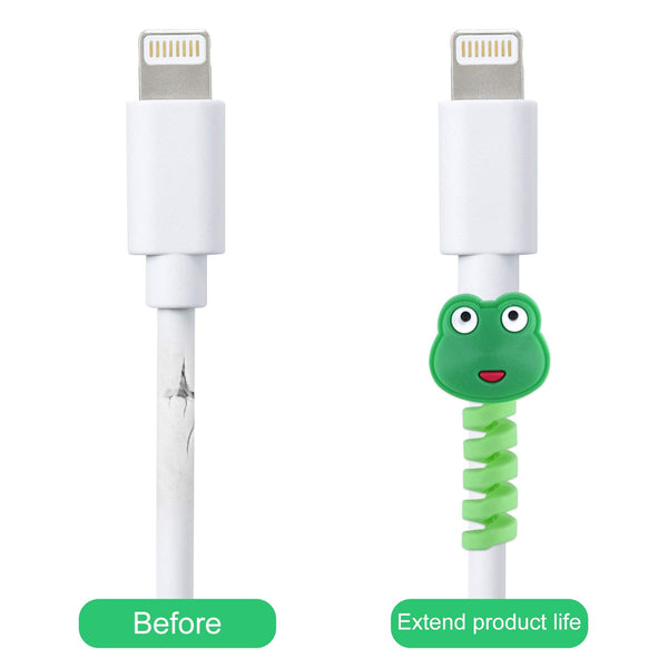 ASTARON 20 Pcs Cartoon Charger Cable Protectors USB Charger Cable Saver Silicone Flexible Cable Wire Protectors for Most Cellphone Data Lines Phone Accessory (Random Style)