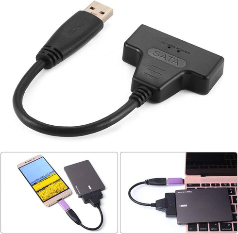JacobsParts USB 3.0 to SATA III SSD HDD 2.5" Hard Drive Adapter Cable, Supports UASP for Fast Data Transfer