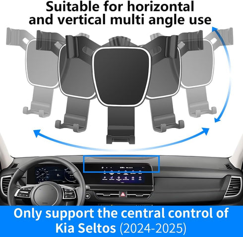 LUNQIN 2024 2025 2026 Car Phone Holder for Kia Seltos Auto Accessories Navigation Bracket Interior Screen Decoration