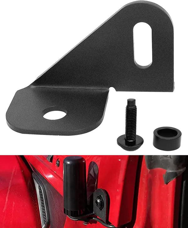 Antenna Mount Driver's Side Bracket, Front Near Hood Side Mount Holder for Jeep Wrangler Gladiator JL JLU JT 2018-2021
