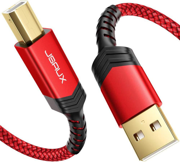 JSAUX USB Printer Cable 10ft, Type A Male to B Male High Speed Cord for HP, Canon, Epson, Dell, Brother