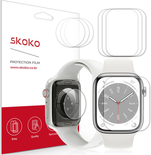 Shop skoko 3+3 PCS Back & Screen Protector Skin for Apple Watch 41/40mm 9 8 7 6 5 4 SE2 SE, Full Coverage, Easy Install.