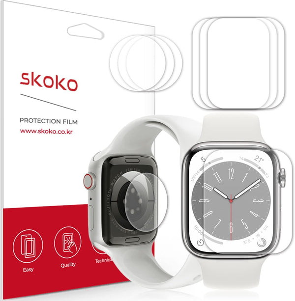 Shop skoko 3+3 PCS Back & Screen Protector Skin for Apple Watch 41/40mm 9 8 7 6 5 4 SE2 SE, Full Coverage, Easy Install.