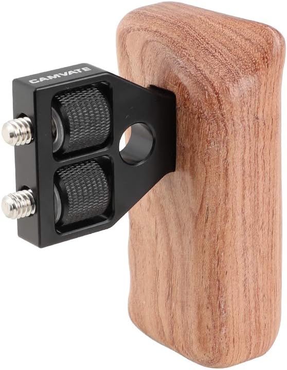 CAMVATE Wooden Handle for Right Grip Mount Support for DV Video Cage Rig (Right Hand) - 1476