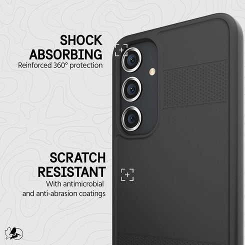 Pelican Protector Case for Samsung Galaxy S24 Plus, 6.7" Slim Rugged Cover with 16ft Drop Protection (Black)