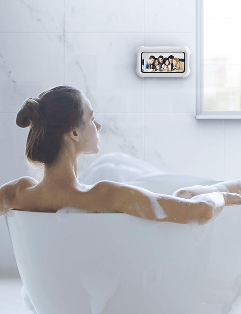 Lamicall Shower Phone Holder Waterproof - 480° Rotatable Adjustable Case Holder, Bathroom Wall Mount Stand for 4-7"