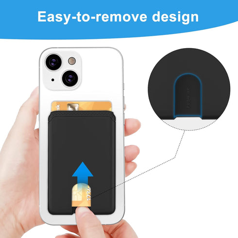SHANSHUI Phone Card Holder, Silicone Ultra Slim Phone Wallet Stick on Credit Card Holder for Cell Phone, Compatible