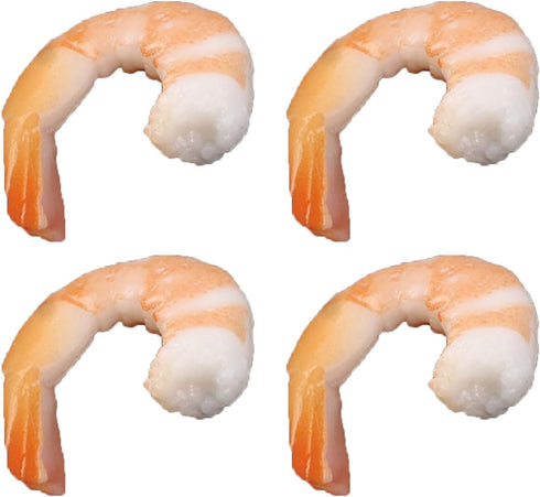 hejhncii 4PCS Fake Shrimp Simulation Food Model Highly Photo Tool PVC Model Simulated Realistic Simulated Display