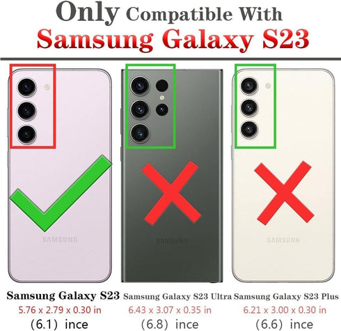 Samsung Galaxy S23 Case (Blue) - Military Grade 16ft Drop Tested with HD Screen Protector, Ring Shockproof Case