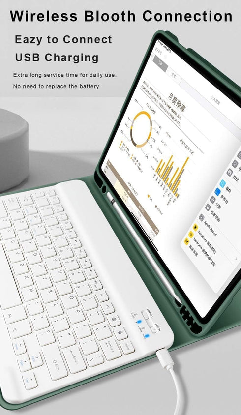 KENKE Case with Keyboard for iPad 9th/8th/7th Generation 10.2 inch 2021/2020/2026, Thin & Light Wireless Bluetooth