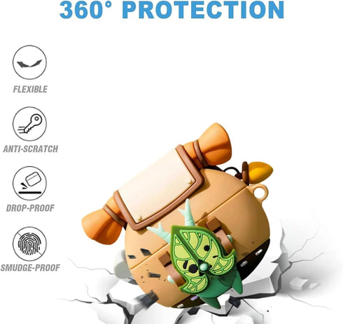 Silicone Korok Case for Sony WF-1000XM5, Cute Anime Yahaha Shockproof Protective Cover with Keychain and Cleaning Kit