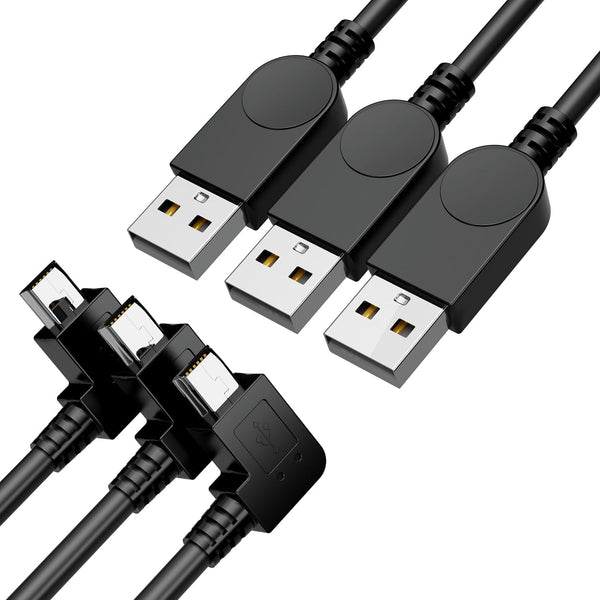 Mini USB Cable, 90 Degree USB 2.0 A to Mini B, Right Angle USB 2.0 A-Male to Mini-B Adapter Cord, 3pcs for Dash Cam