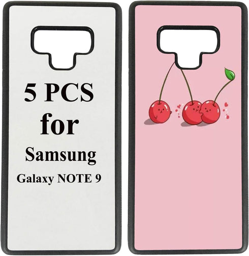 JUSTRY 5 PCS Sublimation Blank Phone Case Blanks for Samsung Galaxy Note 9 - Soft Rubber Protective Shockproof Slim