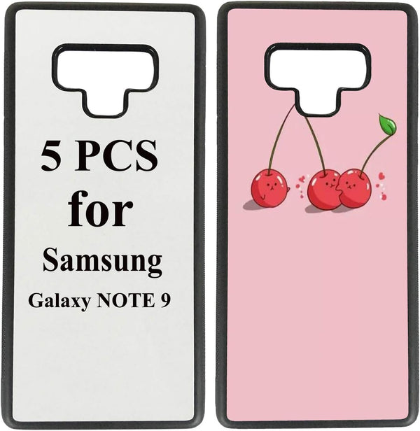 JUSTRY 5 PCS Sublimation Blank Phone Case Blanks for Samsung Galaxy Note 9 - Soft Rubber Protective Shockproof Slim