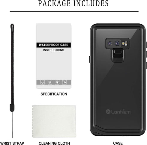 Lanhiem Galaxy Note 9 Phone Case, IP68 Waterproof Dustproof Shockproof with Built-in Screen Protector