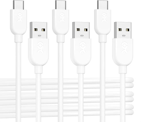Cable Matters 3-Pack Extreme Flexible Long USB A to USB C Cable 10ft White, USB to USB C Charging Cable for iPhone