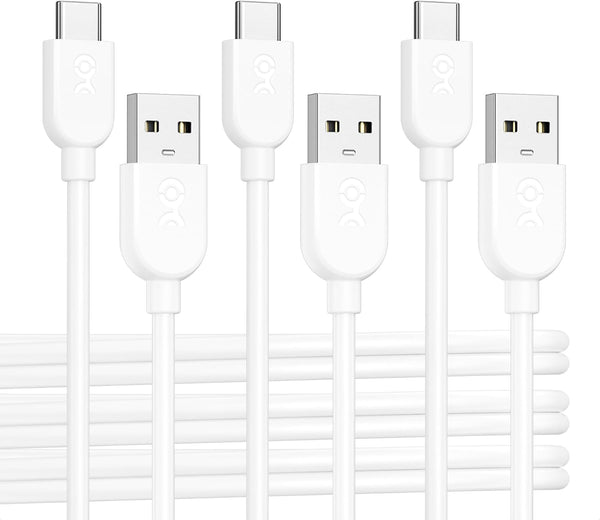 Cable Matters 3-Pack Extreme Flexible Long USB A to USB C Cable 10ft White, USB to USB C Charging Cable for iPhone