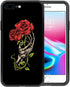 ZHEGAILIAN Red Rose Skull Case for iPhone SE 2022, Shockproof Soft TPU Bumper, Non-Slip Design, 4.7-inch.