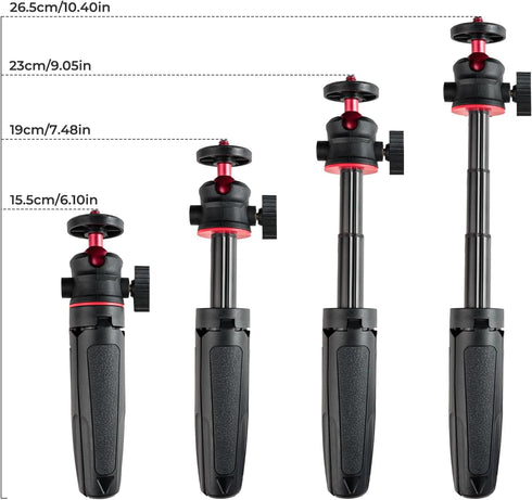 Wurkkos 360 1/4" CL01 HD02 DL08 Mini Telescopic Tripod, Handheld Stand with Flexible Ball Head and Screw for Camping