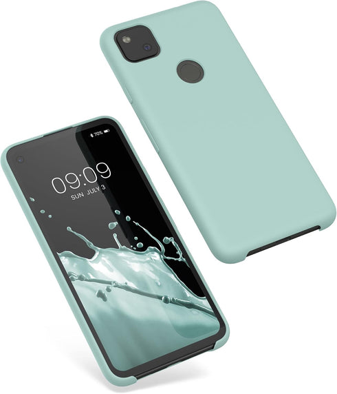 kwmobile Case Compatible with Google Pixel 4a - TPU Silicone Phone Cover with Soft Finish, Mint Matte