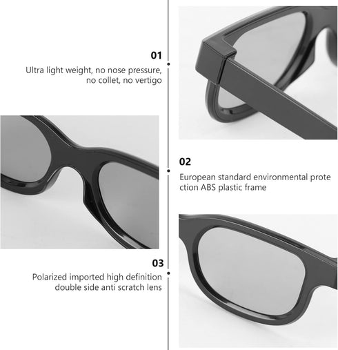 SUPVOX TV Projector, 5 Pairs Ultra-Light 3D Viewing Glasses for Movies, Game Polarizer for Theater Screens