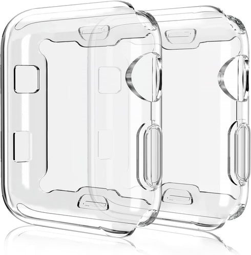 2 Pack Clear TPU Protective Case for Apple Watch 38mm, Ultra-Thin Screen Protector for Series 2 & 3