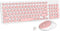 FD iK6630 Wireless Keyboard and Mouse Combo - 2.4GHz USB Cordless, Cute Round