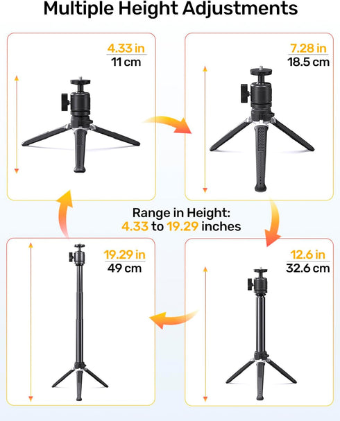 jidinung C920 C922 C922x C925e C930 C930e C615 4K N60, 1/4" Webcam Tripod for Desk, Extendable Web Cam Stand Mount
