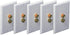 iMBAPrice Premium 2 Connector Banana Wall Plate, 5 Pack for Speakers, White