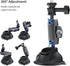 TELESIN Aluminum Camera Suction Cup Car Mount with Phone Holder, Windshield Dashboard Accessories for GoPro 12 11 10 9