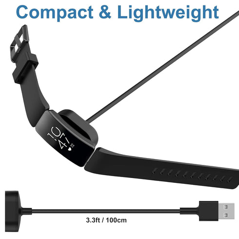 Replacement Charging Cable for Fitbit Inspire & Inspire HR - Compatible Charger (Black)