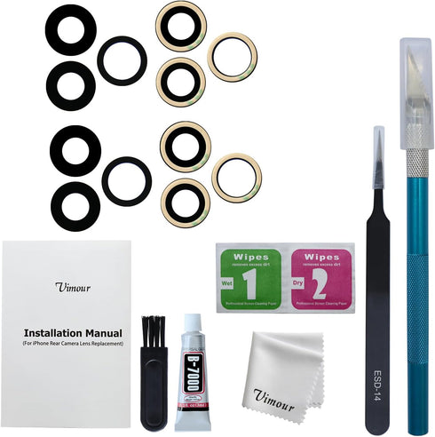 Rear Back Camera Lens Glass Replacement for iPhone 13 Pro & 13 Pro Max with Installation Manual
