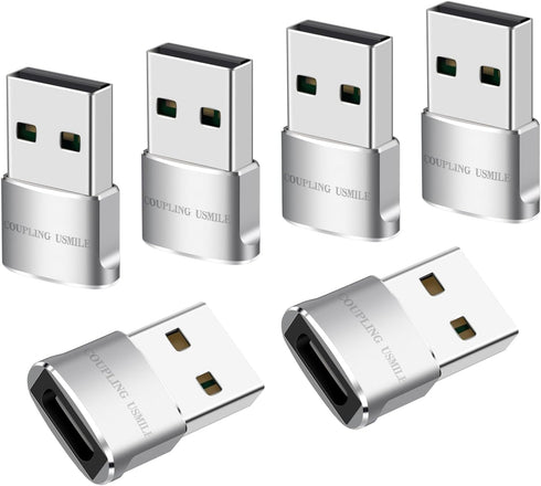 USB Male to USB C Adapter 6 Packs, Super Fast Charging/Transfer and OTG Function, Compatible with iPhone 15 14 13 Plus
