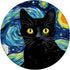 Black Cat Starry Night Aesthetic PopSockets Standard PopGrip