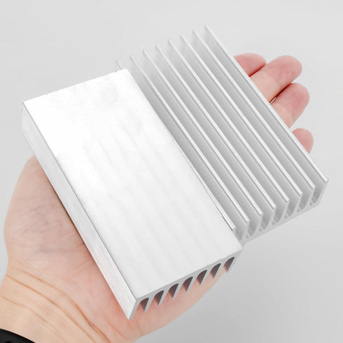 2 Pcs Set White Tone Aluminium Radiator Heatsink Cooler Fin 100mm x 51mm x 23mm for MOS Tube Power Amplifier Transistor
