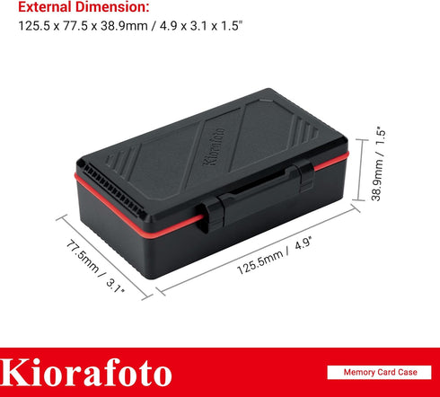 Kiorafoto 36 Slots SD MSD Memory Card Case Holder, Water-Resistant Anti-Shock Storage Organizer for 21 SD Cards