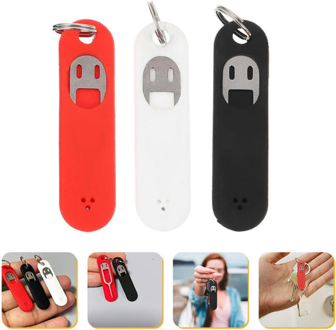 jojofuny 3pcs Set Sim Card Remover Tool with Silicone Protective Case, Phone Chip Removal Needle Pin Keychain