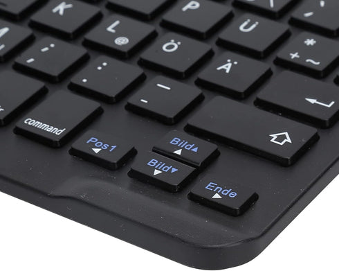 PUSOKEI German Layout 10Inch USB Computer Keyboard for Laptops and PCs (Black)