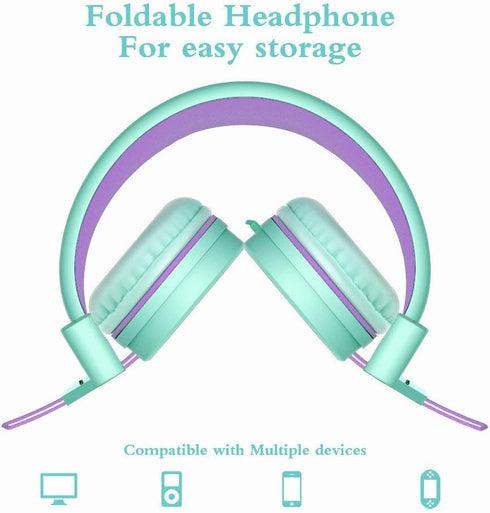 i37 3.5mm MP3/4 ELECDER Kids Headphones Children Girls Boys Teens Foldable Adjustable On Ear Headphones Jack Compatible