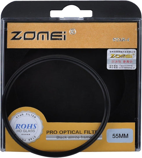 ZOMEI 55mm Star-Effect Cross Starburst Twinkle Lens + 4, 6, 8 Points Star Filter Set for Canon Nikon