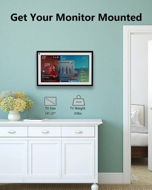 2 Pack Monitor Wall Mount for 14 -27 LED LCD Flat Screens, Low Profile Fixed Mount for Computer Monitors