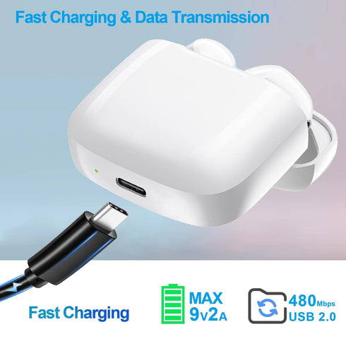 USB C Charger Cable for TOZO HT2 T20 T9 T10 T12 Pro G1 NC9 Hybrid NC2 NC7 A1 A2 Mini True Bluetooth Earphones (0.5m,