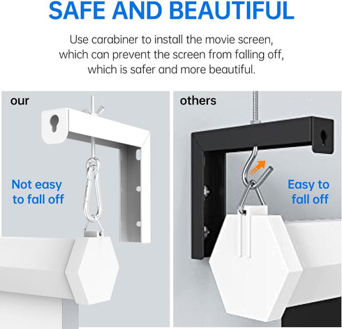 Universal Projector Screen L-Bracket Wall Mount, 6 Inch Adjustable Extension for Home Projector and Movie Screens