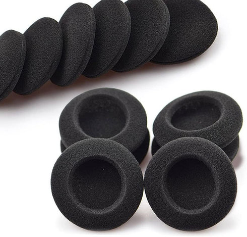 10 Pairs Replacement Foam Ear Pud Earpads, 60mm/2.4" for Logitech H600, H330, H340, Sony MDR-G45LP, Jensen JHH110, Black