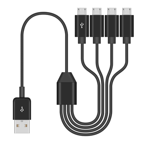 Duttek Micro USB Multi Charging Cable 1.5FT, Micro USB Splitter Cable, USB2.0 Type A Male to Four Micro USB Multi