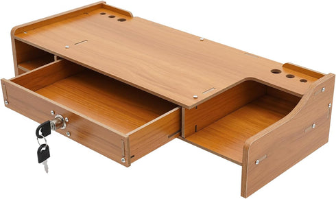 QUSKLISU Computer Monitor Stand, Computer Rack with Drawers, Two top Platforms Desk Organizer