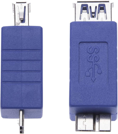 2 Pieces USB 3.0 Female to Micro B Male Adapter, USB A Female to Male Micro B Plug Changer Coupler Connector for